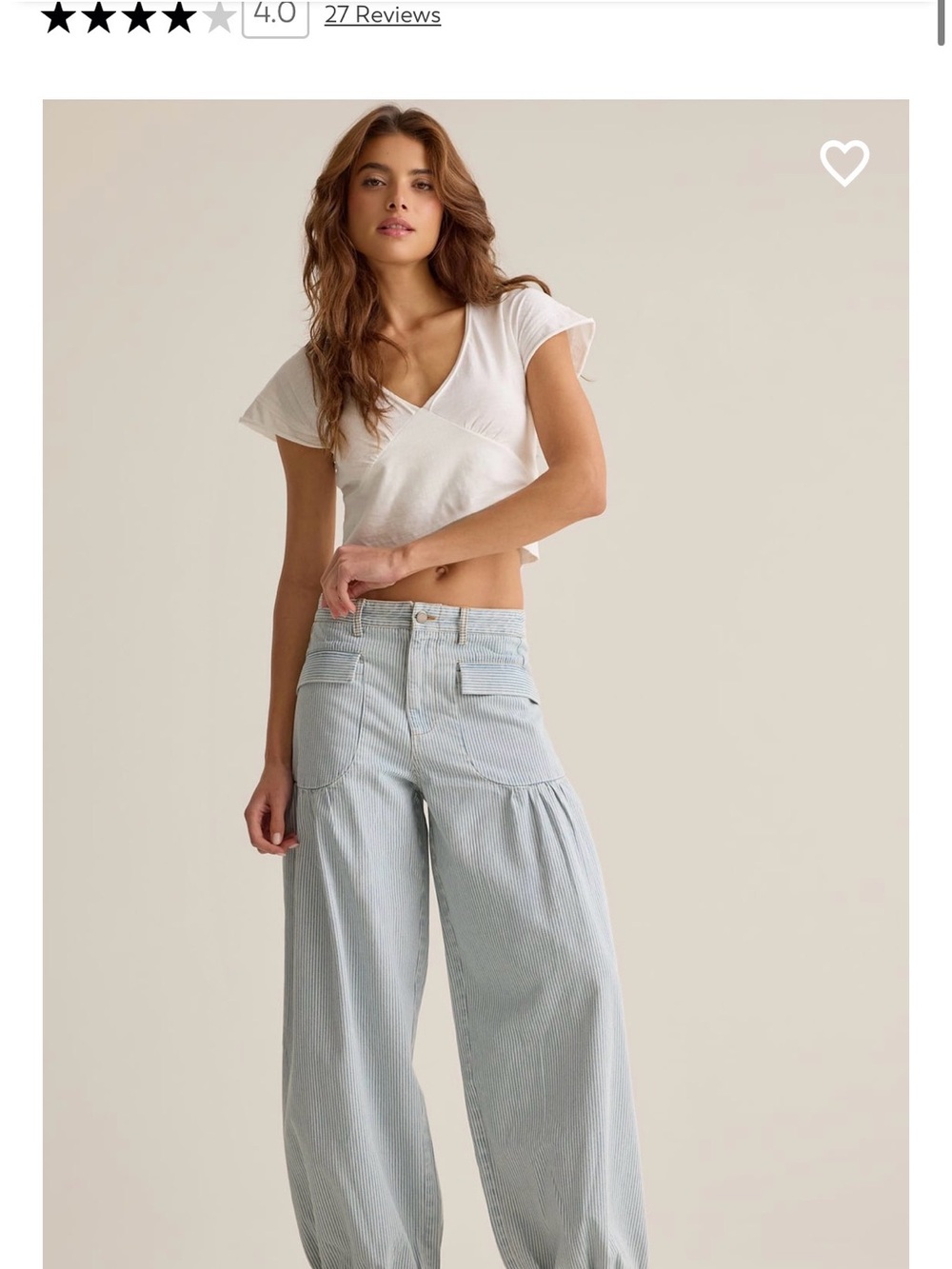 Altar D state Paisley Tie Pant High-Waist Wide Leg Jeans - Light Blue Stripe